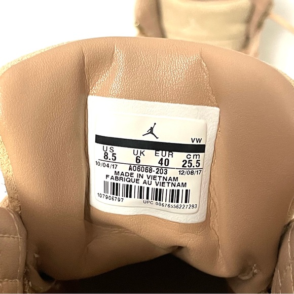Nike Air Jordan 12 Retro Vachetta Tan AO6068 203 Size Women’s 8.5 - Picture 12 of 13